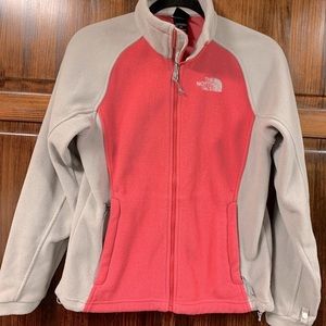 The North Face pink & gray fleece jacket small